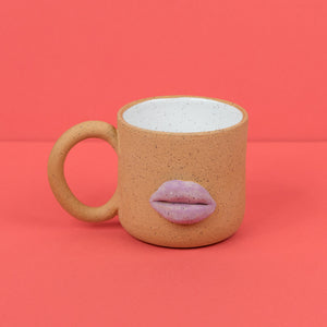 Bowl Cut Ceramics Lips Mug in Lilac