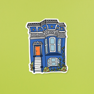 San Francisco Blue House Sticker