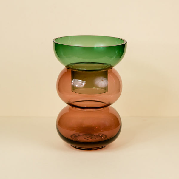 Bubble Flip Vase Medium - Green and Pink