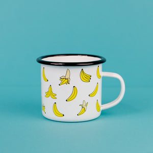 Bananas Enamel Mug by Jenny Lemons