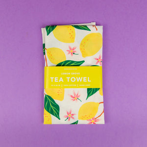 Paper Farm Press Lemon Grove Tea Towel (packaged)