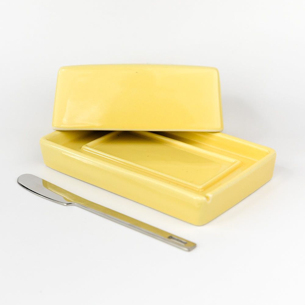Butter Dish with Stainless Steel Knife - Banana