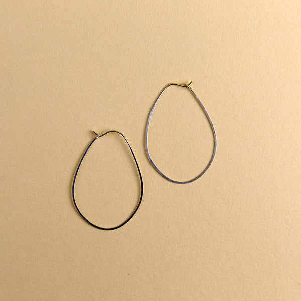 Large Egg Hoops - Silver