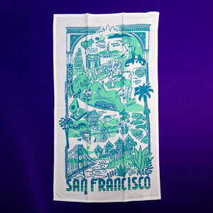 San Francisco Tea Towel - Blue
