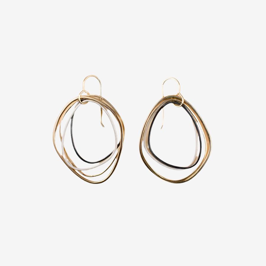 Medium Topography Earrings - Mostly Gold