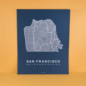 San Francisco, CA Neighborhood City Map Poster by Native Maps