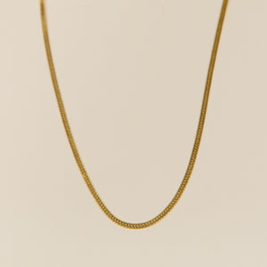 RG Gold Herringbone Necklace 3mm, 18 inch long