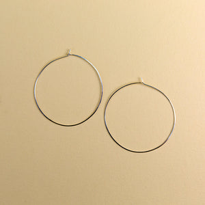 Double Extra Large Round Hoops - Silver