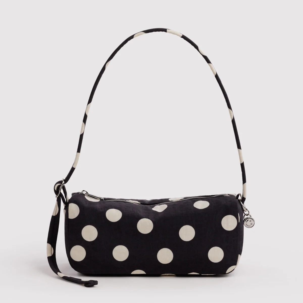 Nylon Loaf Bag - Black and Cream Polka Dot