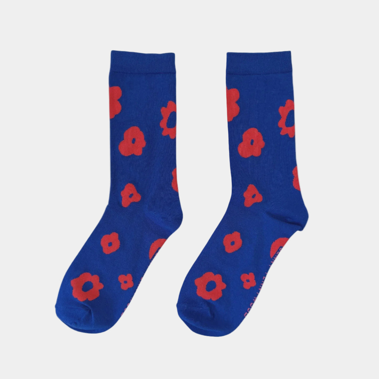 Crew Socks - Celeste in Brick & Rave Blue