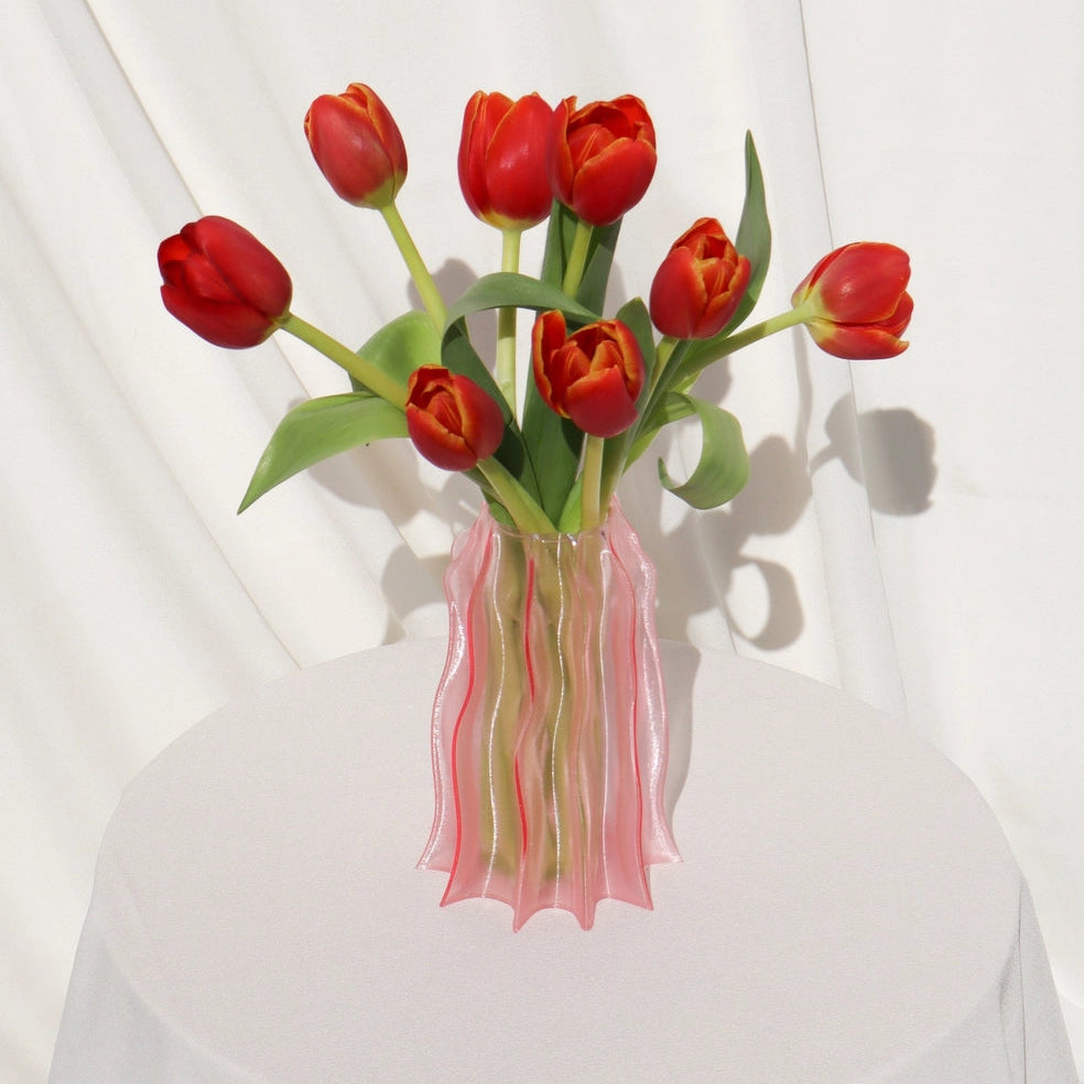 Rib Vase - Translucent Rose