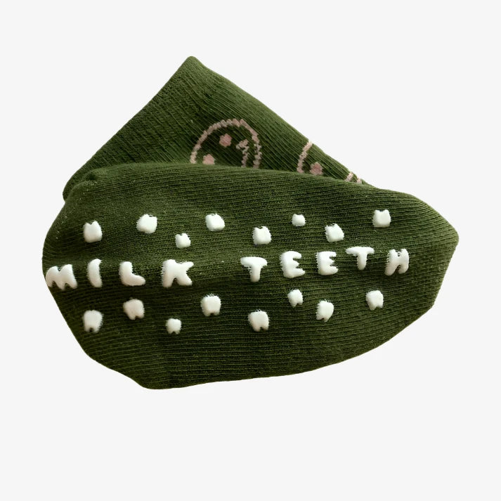 Grip Sock - Olive Smile