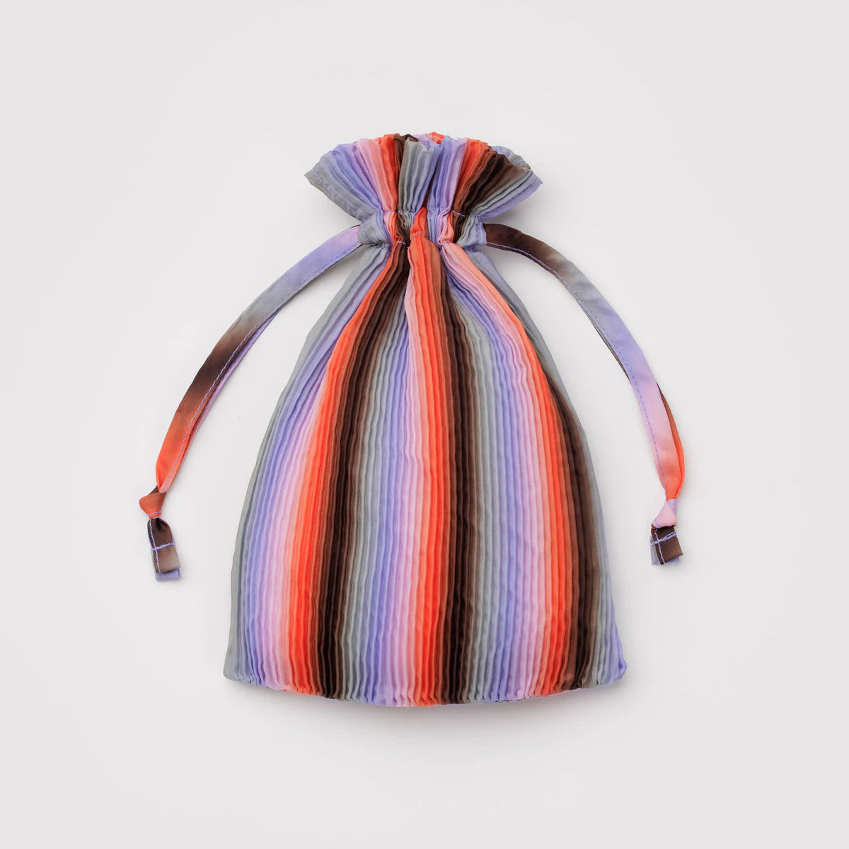 Pleated Baggu - Gradient Stripe Poppy & Lilac
