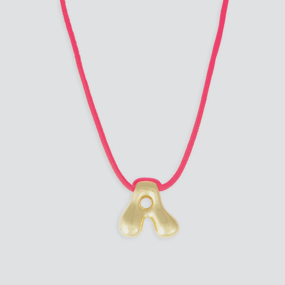 Letter A Necklace - Gold, Rose