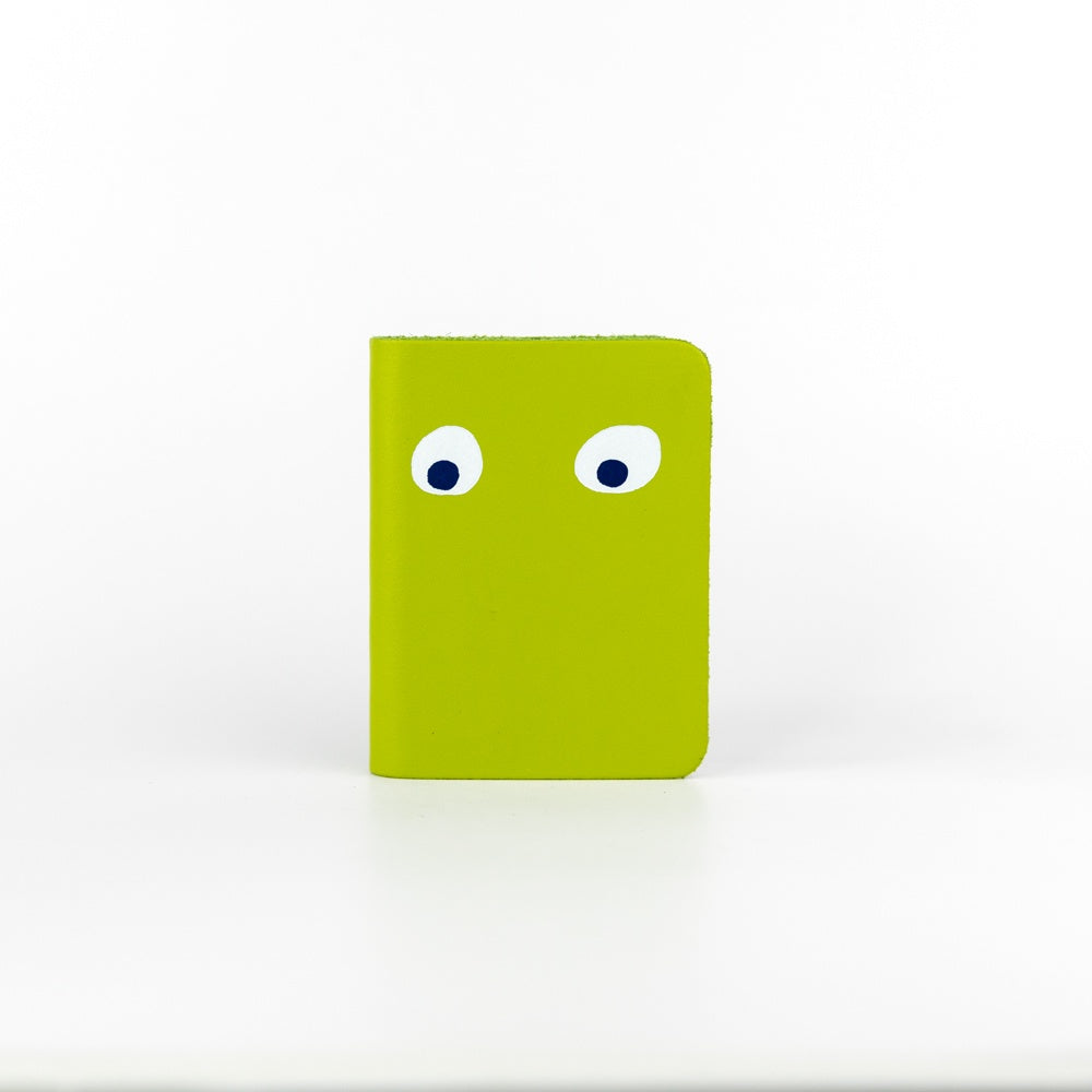 Googly Eye Mini Leather Notebook - Apple Green