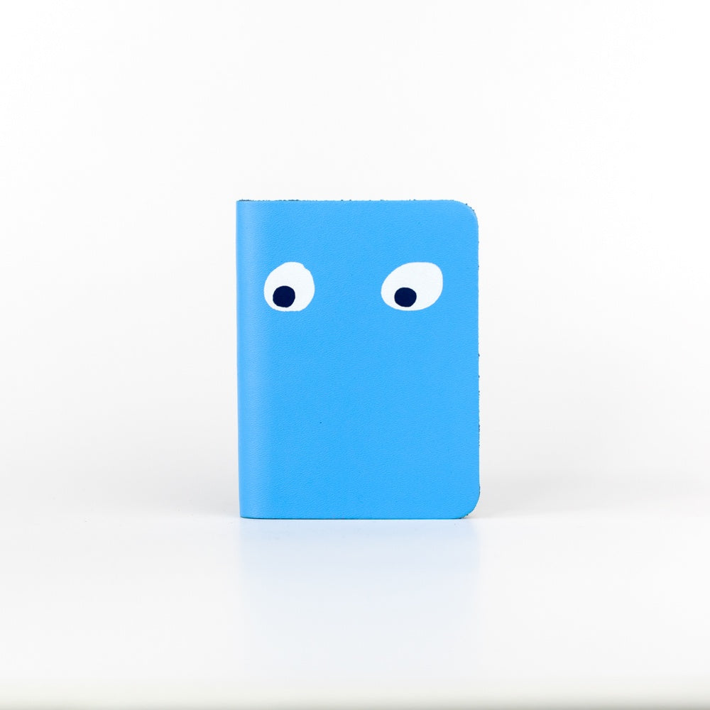 Googly Eye Mini Leather Notebook - Cornflower