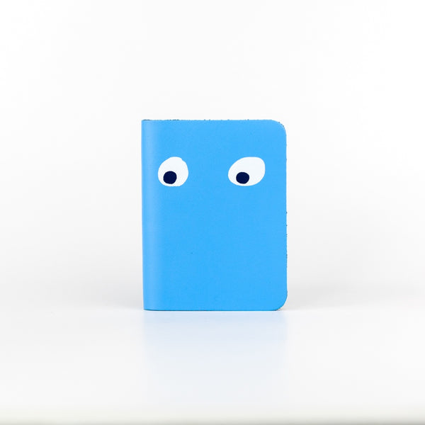 Googly Eye Mini Leather Notebook - Cornflower