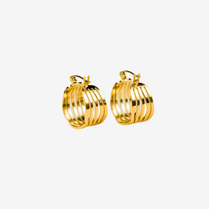 Gold Cut-Out Circle Hoop Earrings by Admiral Row