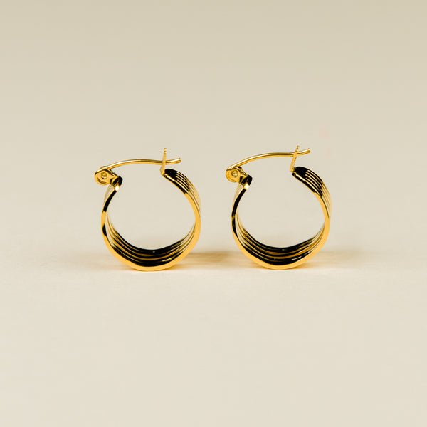 Gold Cut-Out Circle Hoop Earrings by Admiral Row