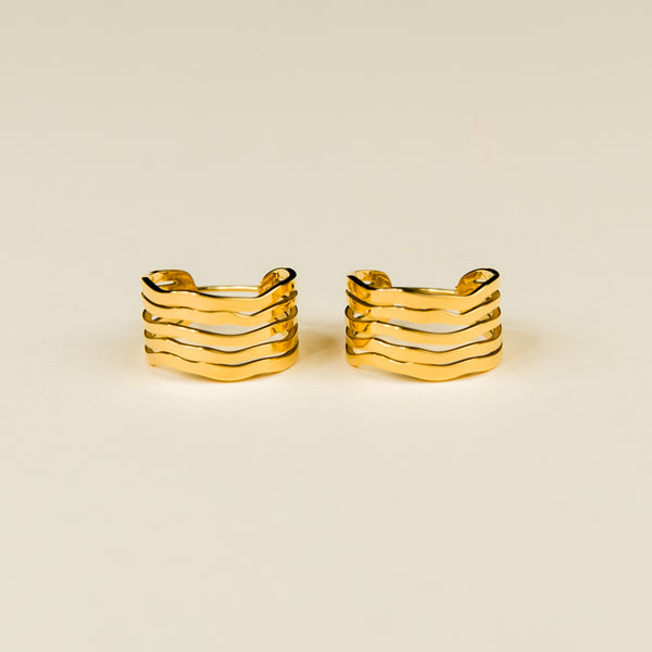 Gold Cut-Out Circle Hoop Earrings by Admiral Row