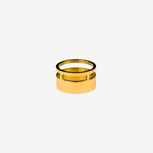 Gold Geo Wide Bar Statement Ring - Tarnish & Water Resistant by Admiral Row