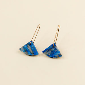 Single Stone Earrings - Lapis Triangle by Alison Jean Cole