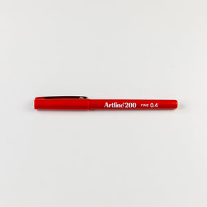 Artline 200 Pen .04mm - Red