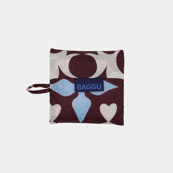 Patterned pouch with 'BAGGU' logo on a white background