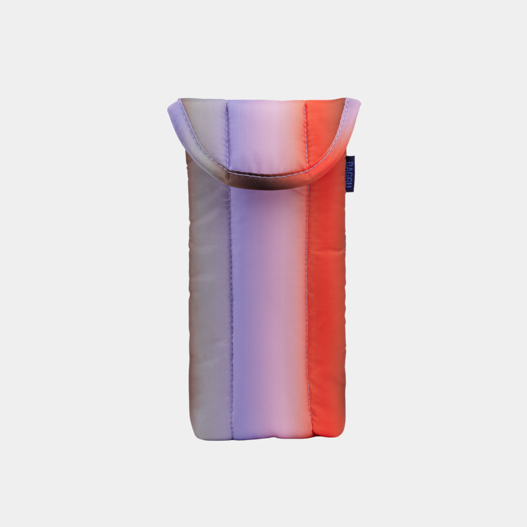 Puffy Glasses Sleeve - Gradient Stripe Poppy & Lilac