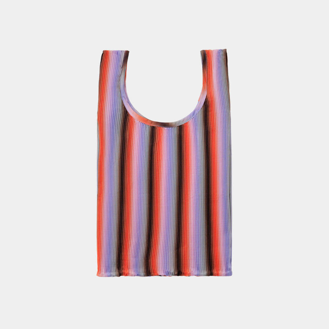 Pleated Baggu - Gradient Stripe Poppy & Lilac