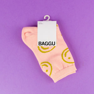 Baggu Crew Socks Light Pink Happy