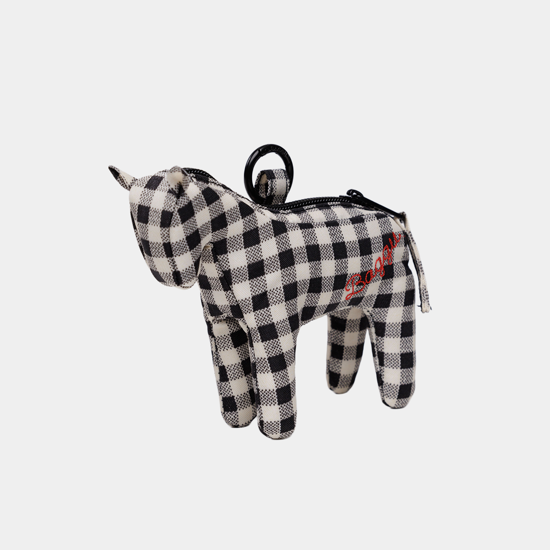 Horse Charm - Black & White Gingham
