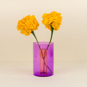 Block Design Reversible Vase Small Lilac Peach