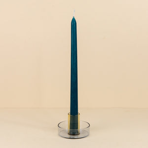 Block Design Candlestick Holder - Grey & Orange 