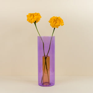 Block Design Reversible Vase Large Lilac Peach