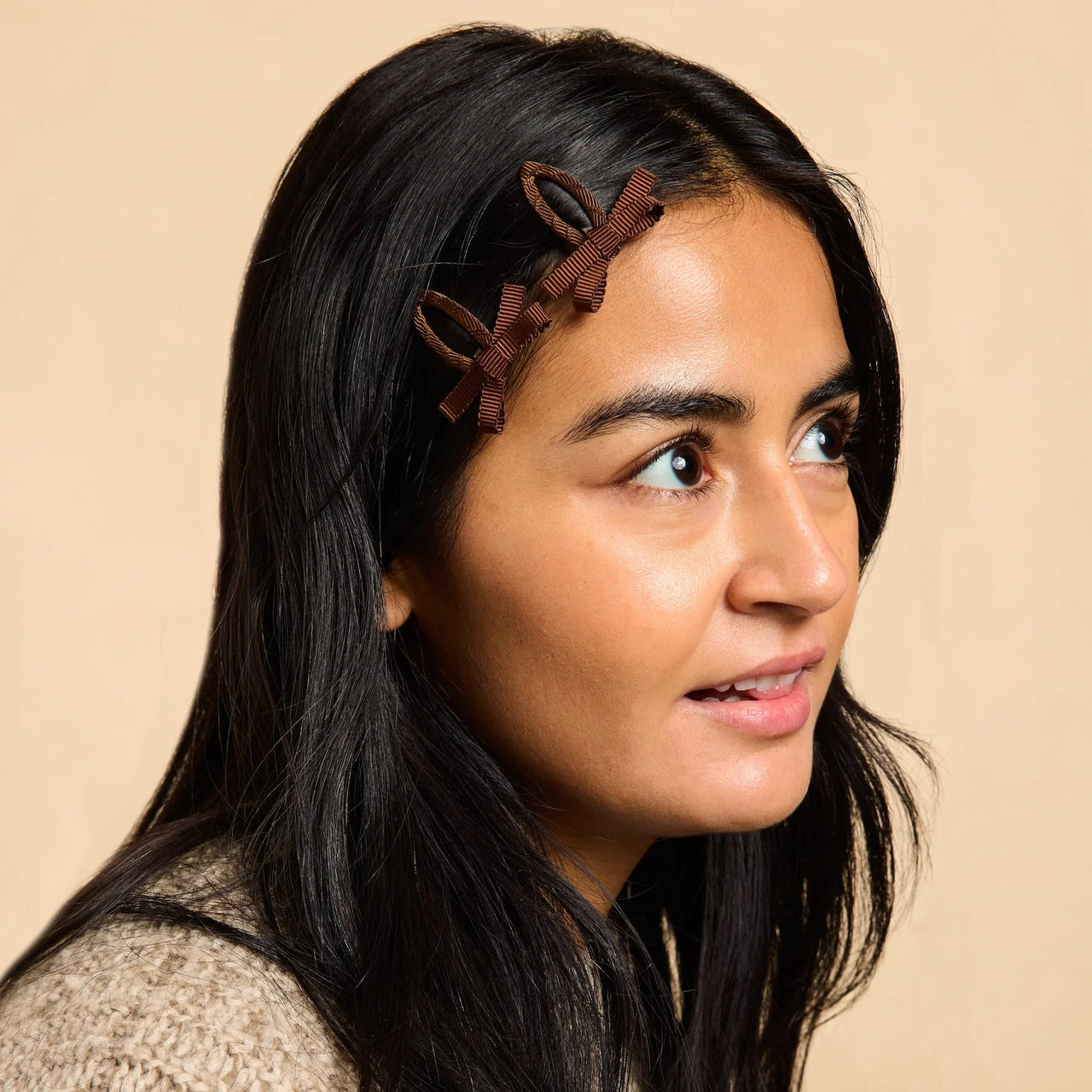 Bow Snap Clips - Chocolate