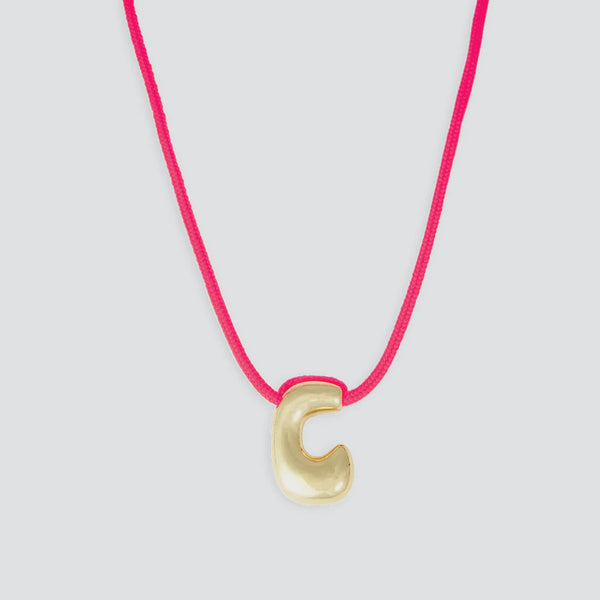 Letter C Necklace - Gold, Rose