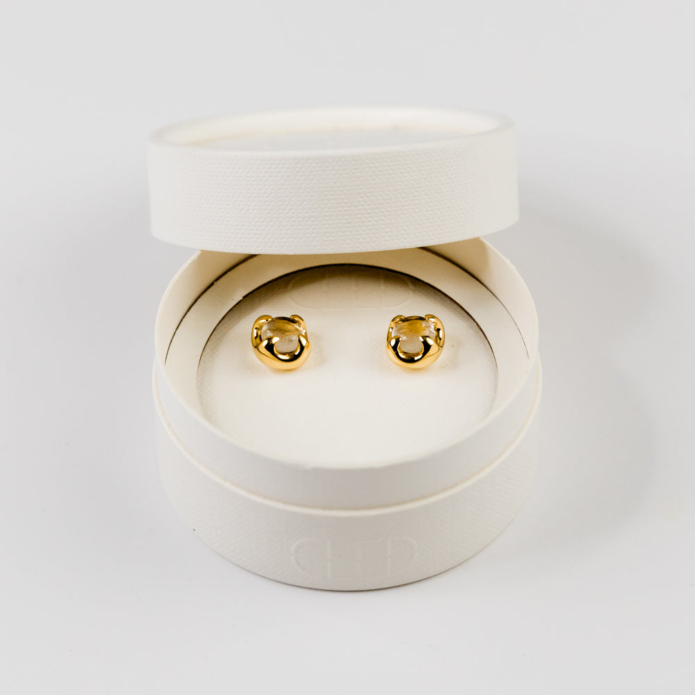 Beam Earrings - Gold Plated, Clear Air