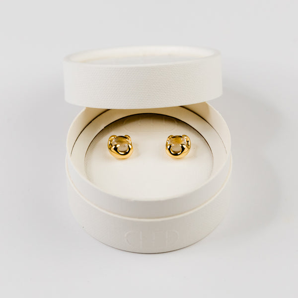 Beam Earrings - Gold Plated, Clear Air