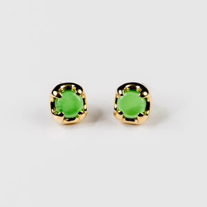 CLED Beam Earrings Gold Plated Green Forest