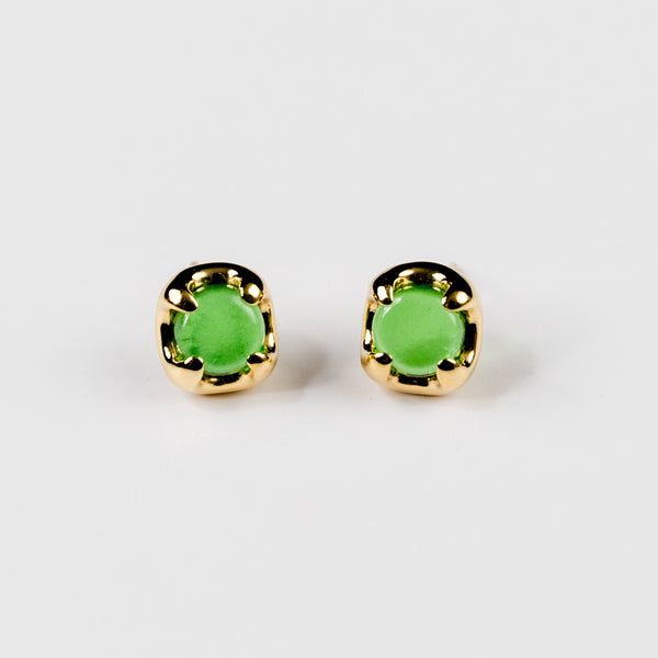 CLED Beam Earrings Gold Plated Green Forest