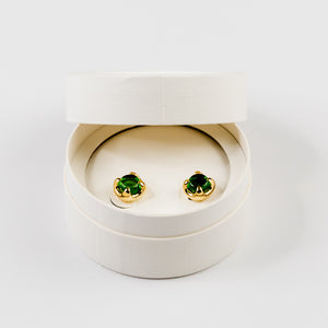 CLED Beam Earrings Gold Plated Green Forest