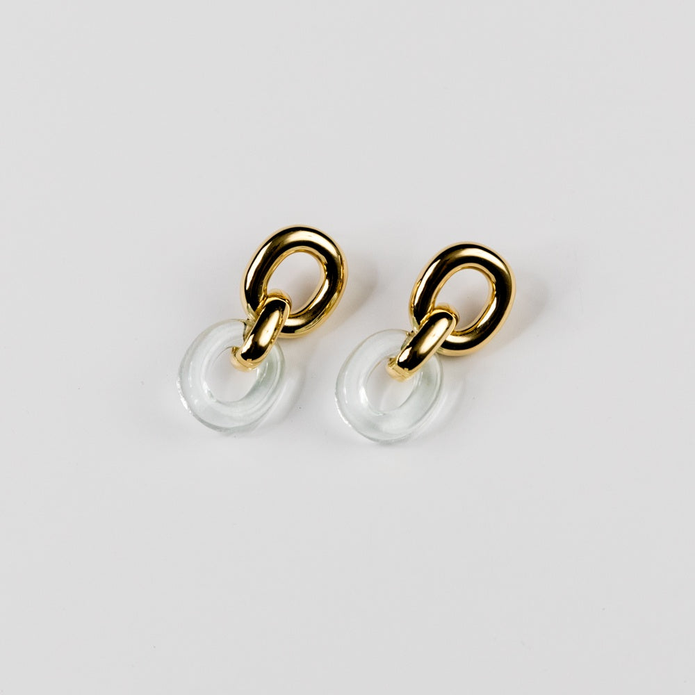 Connected Loop Earrings - Gold Vermeil, Skylight CLED