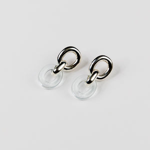 Connected Loop Earrings - Sterling Silver, Skylight