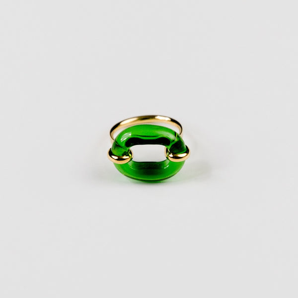 In The Loop Ring - 14K Gold Filled, Green Forest