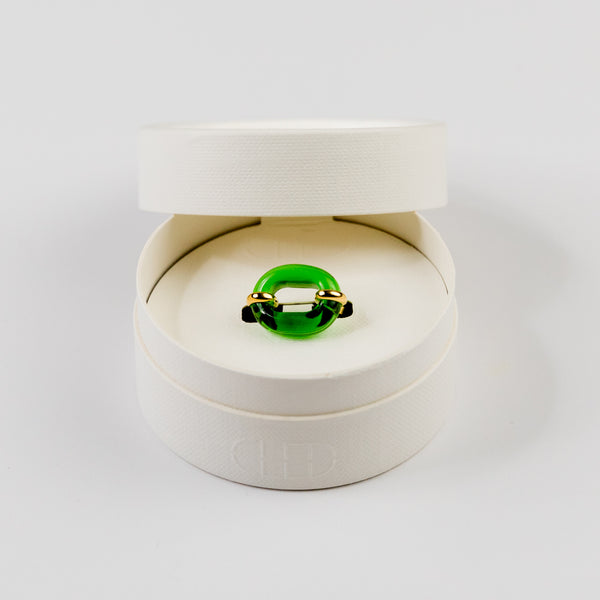 In The Loop Ring - 14K Gold Filled, Green Forest
