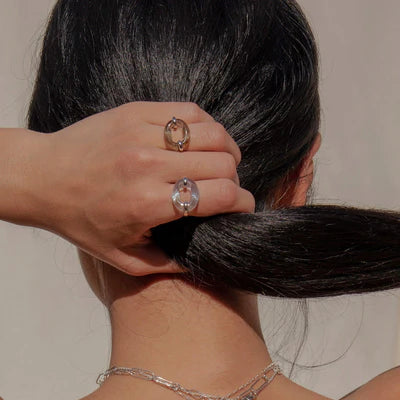 In The Loop Ring - Sterling Silver, Clear Air