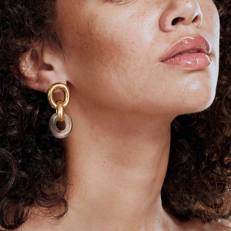 Connected Loop Earrings - Gold Vermeil, Skylight CLED