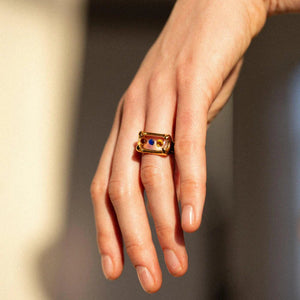 Prism Ring - Gold Plated, Earth