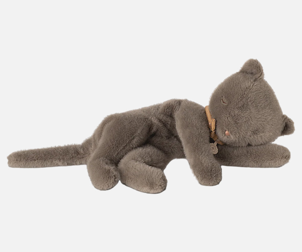 Sleeping Kitten Plush, Medium - Grey